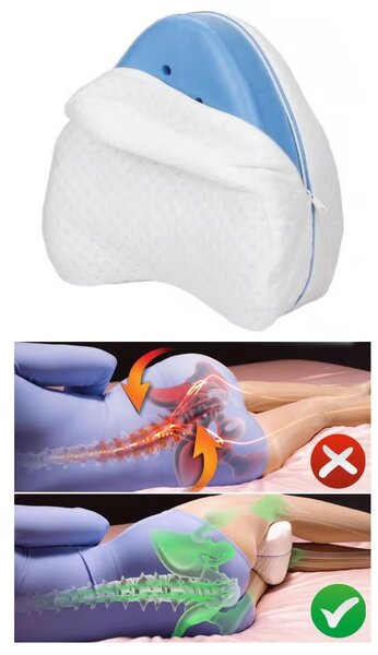 Perna ortopedica pentru genunchi si picioare, spuma cu memorie, husa detasabila, pentru ameliorarea durerilor de sciatica, spate, sold, genunchi si