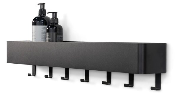 Raft pentru baie negru de montat pe perete din oțel Multi – Spinder Design