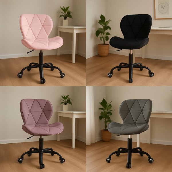 Scaun pivotant de birou ergonomic - catifea Violet