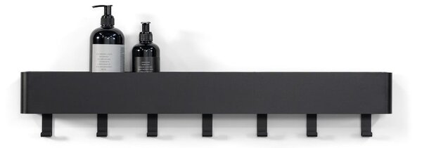 Raft pentru baie negru de montat pe perete din oțel Multi – Spinder Design