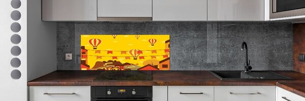 Sticlă pentru bucătărie Baloane peste oraș