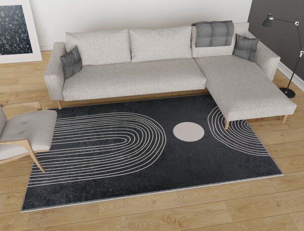 Covor gri antracit lavabil 80x150 cm – Vitaus