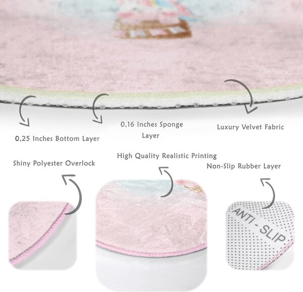 Covor pentru copii roz ø 120 cm Comfort – Mila Home
