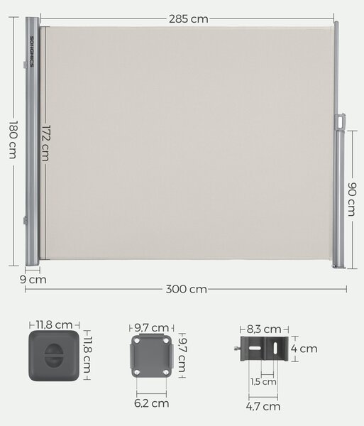 Copertina laterala Songmics Bej 180x300 cm