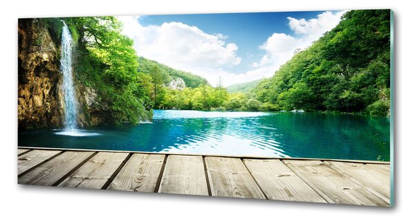 Sticlă printata bucătărie Cascada din pădure