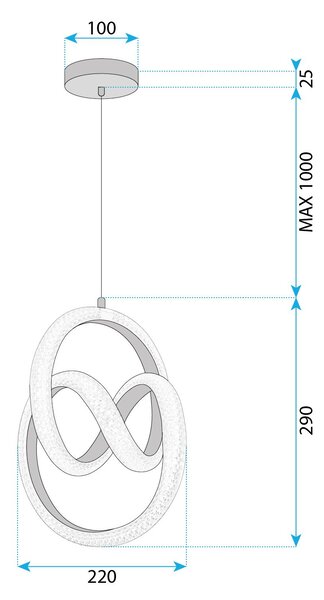 Lampă suspendată LED G068-CP Gold