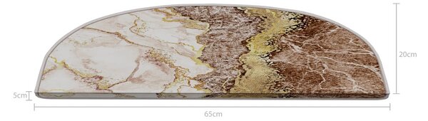 Covorașe pentru scări crem-maro deschis 16 buc. 20x65 cm Golden Marble – Vitaus