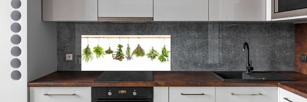 Panou sticlă decorativa bucătărie Ierburi pe un șir de caractere