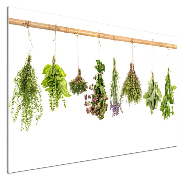Panou sticlă decorativa bucătărie Ierburi pe un șir de caractere