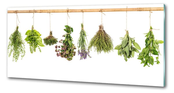 Panou sticlă decorativa bucătărie Ierburi pe un șir de caractere