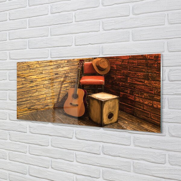 Tablouri acrilice Guitar scaun pălărie