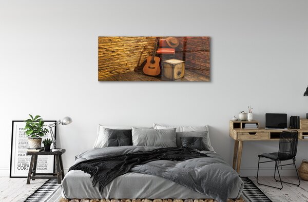 Tablouri acrilice Guitar scaun pălărie