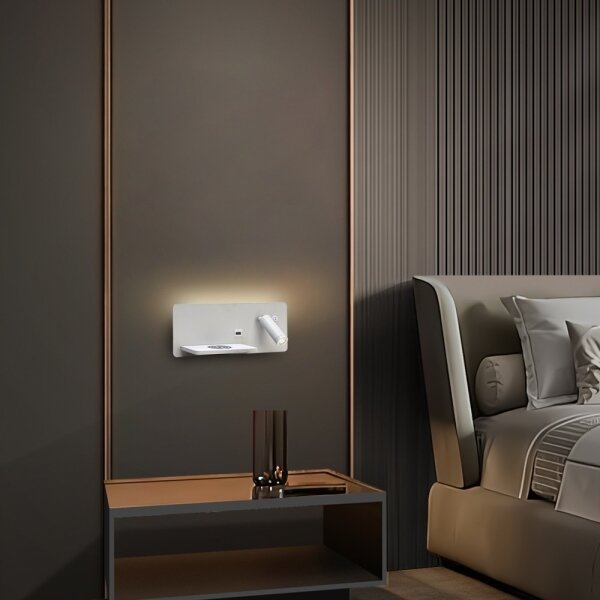 Immax 08286L-LED Aplica LED cu poli, USB și încărcare wireless, 3W/230V + LED 3W
