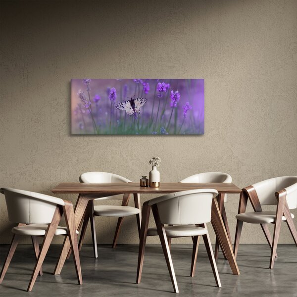 Tablou - fluture în lavandă (120x50 cm)