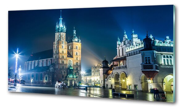 Sticlă printata bucătărie Cracovia noaptea