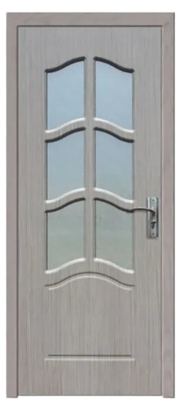 Usa Interior din MDF Novo Doors ND109, Cadru din Lemn Masiv, Geam Sablat, KIT COMPLET, Toc , Manere si balamale incluse (Culoare: Alb, Dimensiune: 60 cm, Maner: Standard, Toc: Fix)