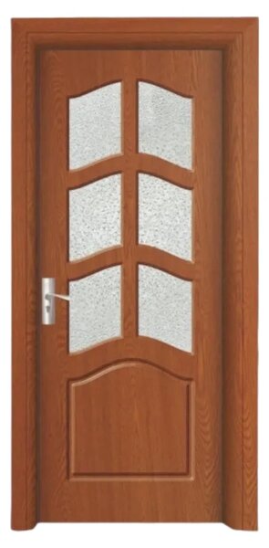 Usa Interior din MDF Novo Doors ND109, Cadru din Lemn Masiv, Geam Sablat, KIT COMPLET, Toc , Manere si balamale incluse (Culoare: Alb, Dimensiune: 60 cm, Maner: Standard, Toc: Fix)