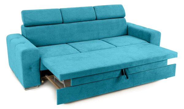 Canapea Extensibilă 3 locuri BELLAGIO, cu tetiere reglabile, 242x95x99 cm, Turcoaz-Enjoy
