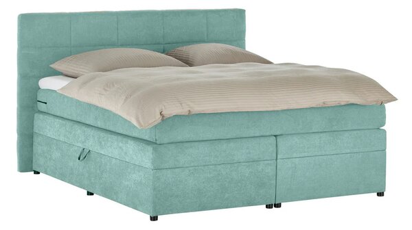 Pat Boxspring Gibson, cu ladă de depozitare, saltea și topper incluse, Menta-Enjoy / 140x200