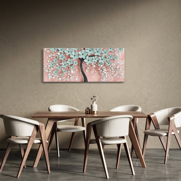Tablou - Flori albastre în pastel (120x50 cm)