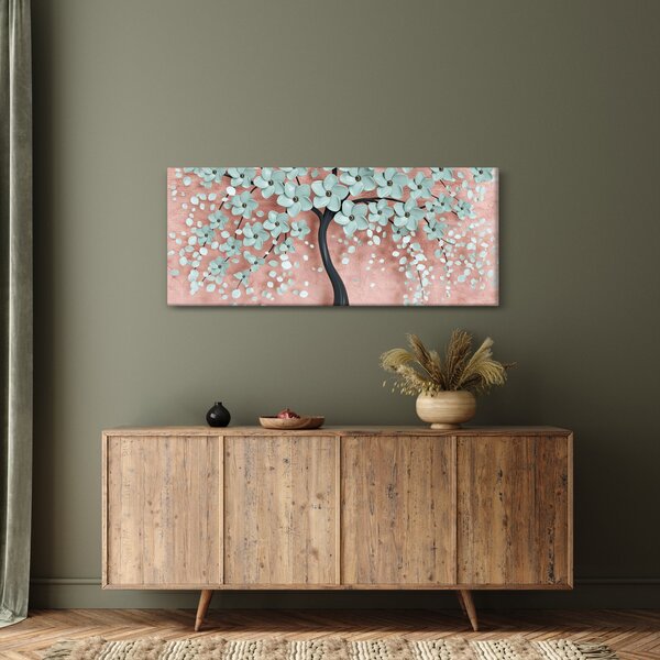 Tablou - Flori albastre în pastel (120x50 cm)