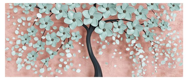 Tablou - Flori albastre în pastel (120x50 cm)