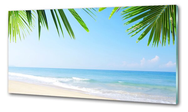 Sticlă printata bucătărie plaja tropicala