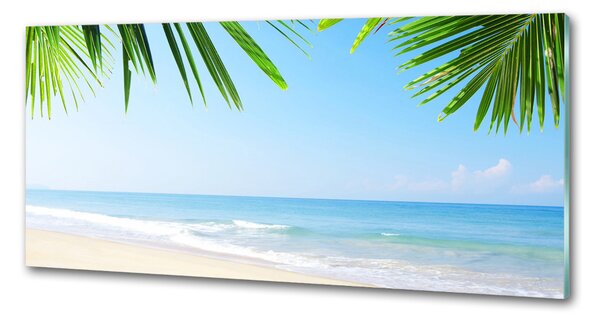 Sticlă printata bucătărie plaja tropicala
