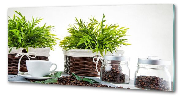 Sticlă pentru bucătărie Temă cu cafea