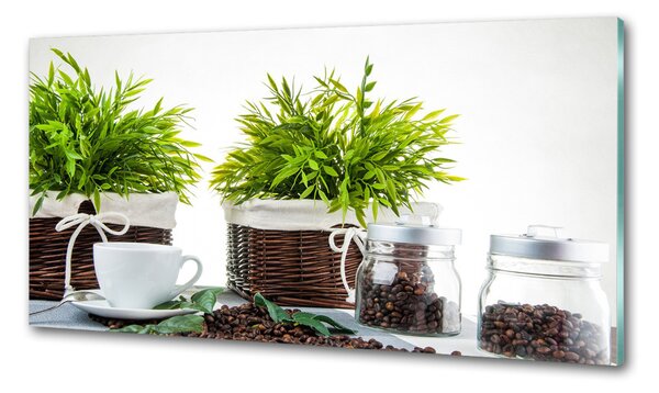 Sticlă pentru bucătărie Temă cu cafea