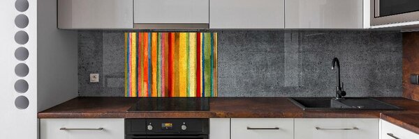 Panou sticlă decorativa bucătărie dungi colorate