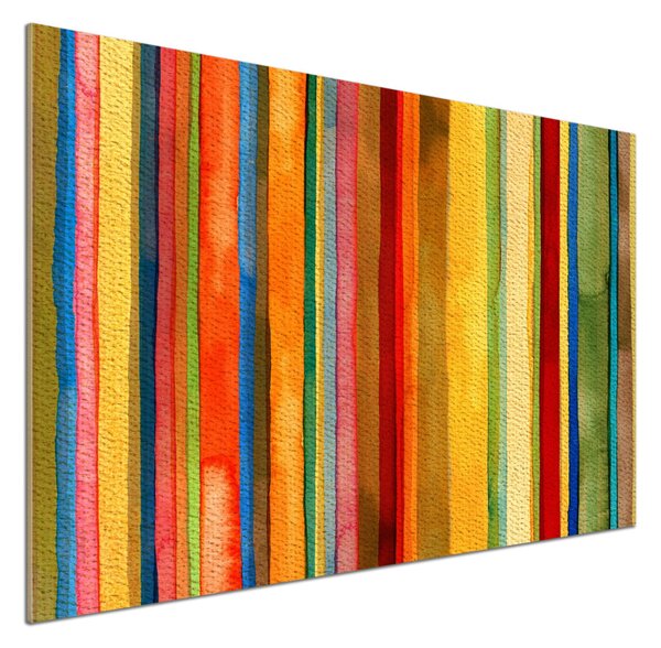 Panou sticlă decorativa bucătărie dungi colorate