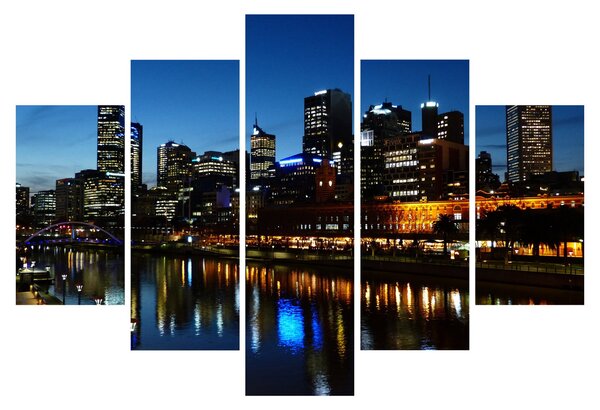 Tablou cu noaptea în Melbourne (150x105 cm)