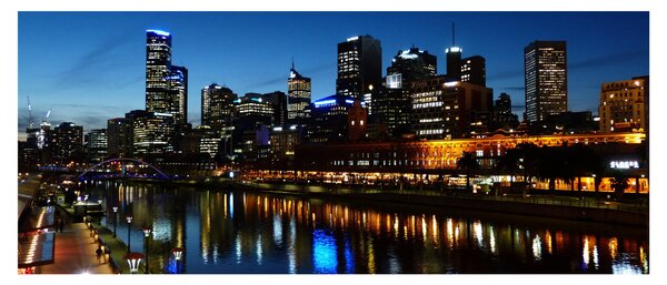 Tablou cu noaptea în Melbourne (120x50 cm)