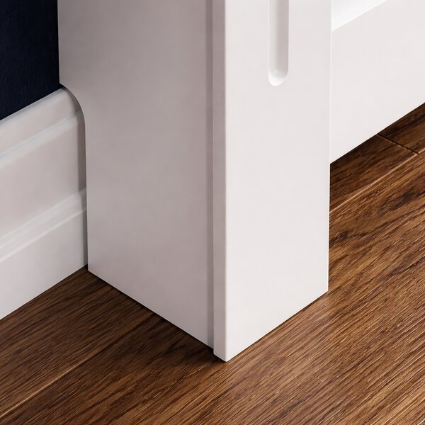 Mască M - 112 cm, grosime 18 mm, pentru calorifer alb lucios / lemn MDF cu lamele verticale