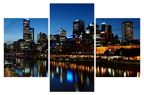 Tablou cu noaptea în Melbourne (90x60 cm)
