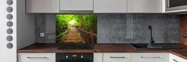 Panou sticla securizata bucatarie Scari din pădure