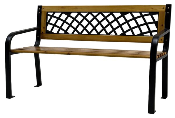 Bancă grădină LUNA lemn/oțel/PVC - 118x52x73 cm