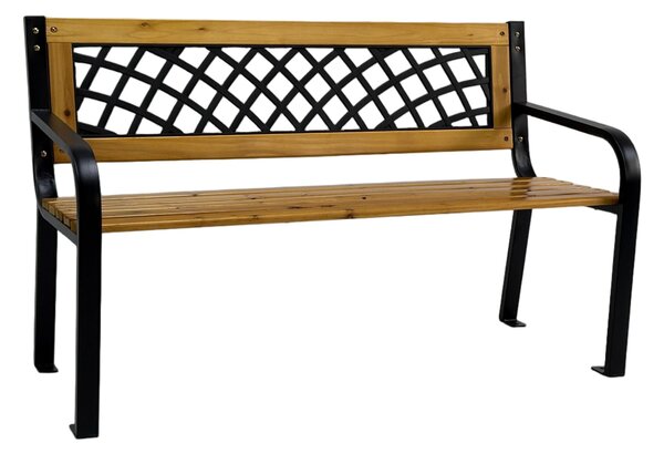 Bancă grădină LUNA lemn/oțel/PVC - 118x52x73 cm