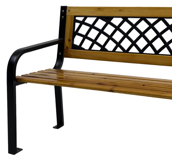 Bancă grădină LUNA lemn/oțel/PVC - 118x52x73 cm