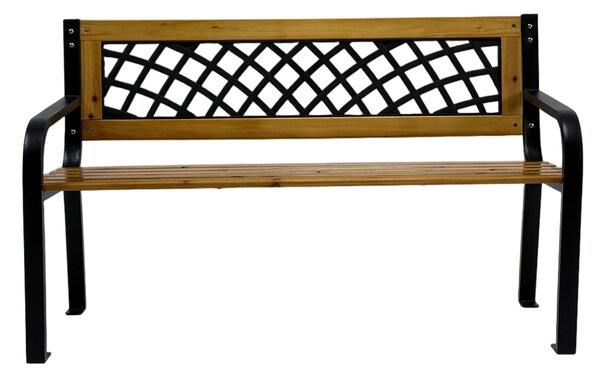 Bancă grădină LUNA lemn/oțel/PVC - 118x52x73 cm