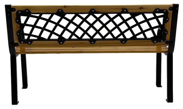 Bancă grădină LUNA lemn/oțel/PVC - 118x52x73 cm
