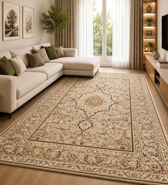 Covor Clasic, Lotos 15090, Crem Bej, Diverse Dimensiuni