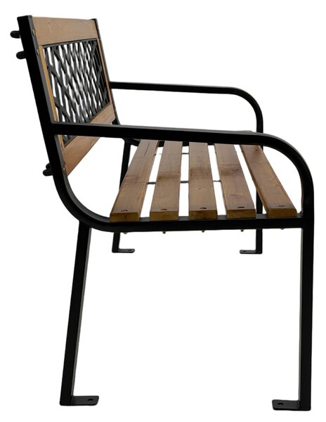 Bancă grădină LUNA lemn/oțel/PVC - 118x52x73 cm