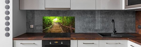 Panou sticla securizata bucatarie Scari din pădure