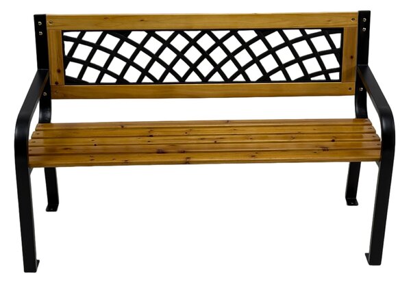 Bancă grădină LUNA lemn/oțel/PVC - 118x52x73 cm