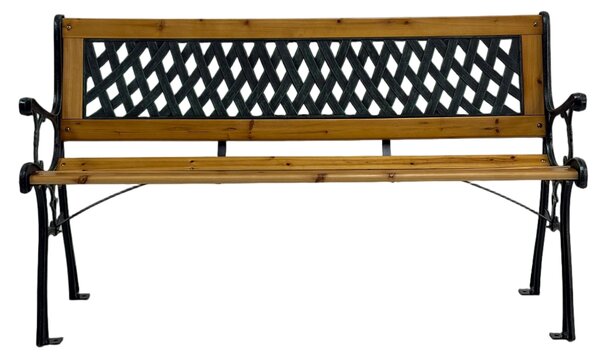 Bancă grădină SOLE lemn/oțel/PVC - 125x52x74 cm