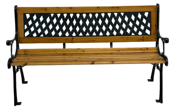Bancă grădină SOLE lemn/oțel/PVC - 125x52x74 cm