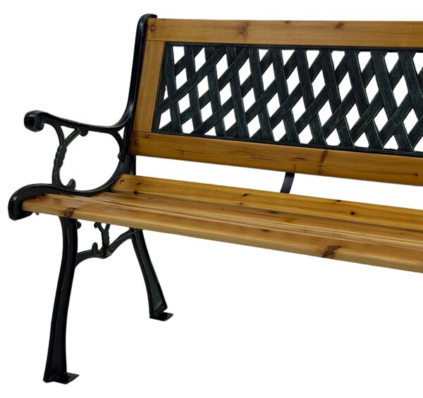Bancă grădină SOLE lemn/oțel/PVC - 125x52x74 cm
