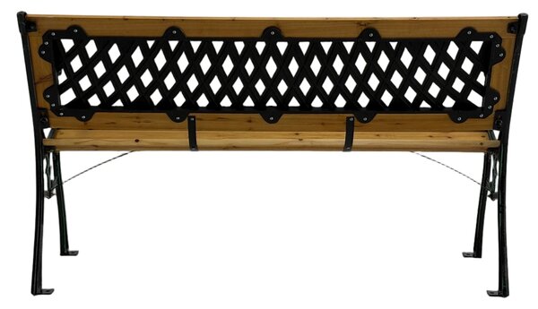 Bancă grădină SOLE lemn/oțel/PVC - 125x52x74 cm